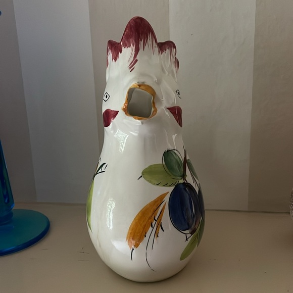 Vintage Italian Ceramic Rooster Chicken Pitcher mug 8.5” Made in Italy 0771 - Picture 5 of 9
